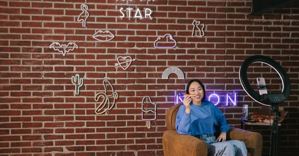Celebrity kdrama ending explained: an influencer filming herself with a ring light